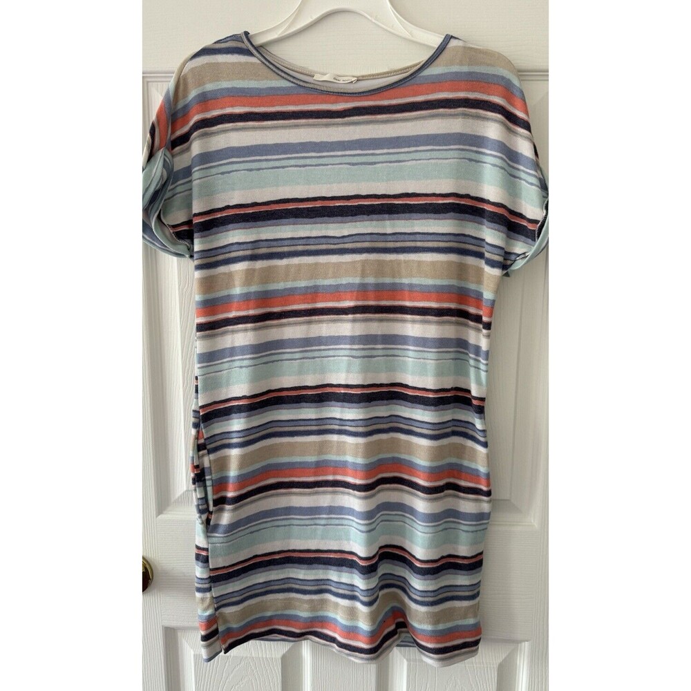 Dear apple dress multicolor ocean Striped T-shirt mini Dress casual lined size S
